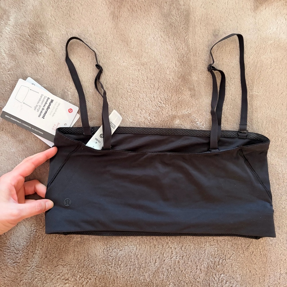 New Lululemon Athletica Soft Black Wundermost Bralette 6